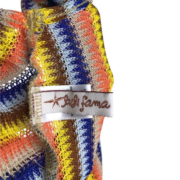 Lulifami Dress Womens Size XS Multi Color V-Neck / Back‎ Cover Up Tie Side Retro - Picture 8 of 9